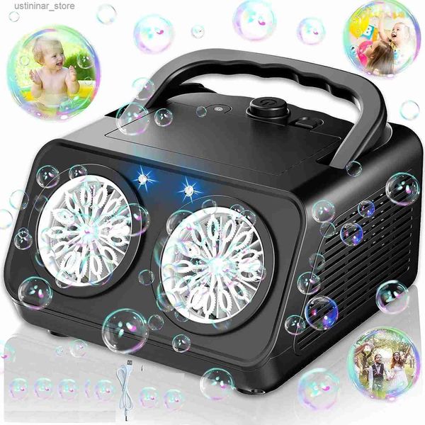 Sand Play Water Fun Automatic Bubble Machine Upgrade Blasengebläse mit 2 Lüfter 50000+ Blasen pro Minute Blasen für Kinder tragbare Blasenhersteller L47