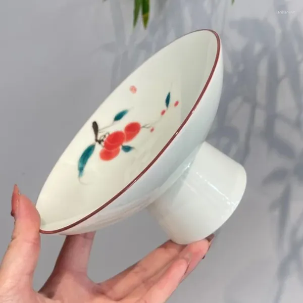 Piastre underglaze porcellana bianca in porcellana pura litchi dipinti a mano Tè in ceramica da frutta set di pezzi di ricambio di grandi snack cinesi