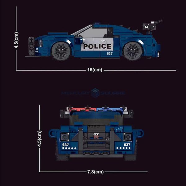 Скорость гиперкар Roadblock Police Car Moc 27002 Высокотехнологичные модельные модельные блоки Bricks Creative Diy Toy Set Rismes Gift Boys