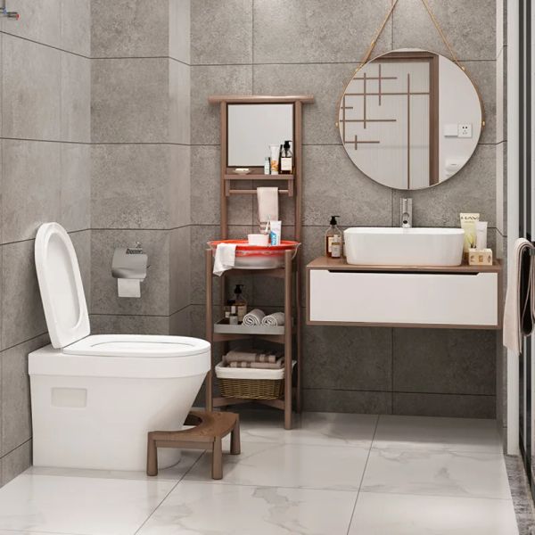 Massivholz Sanitär Toilettenstuhl: Erwachsene Scheißklagen Fuß Ruhe für Wohnzimmer Kinderhocker Langlebig und hygienisch