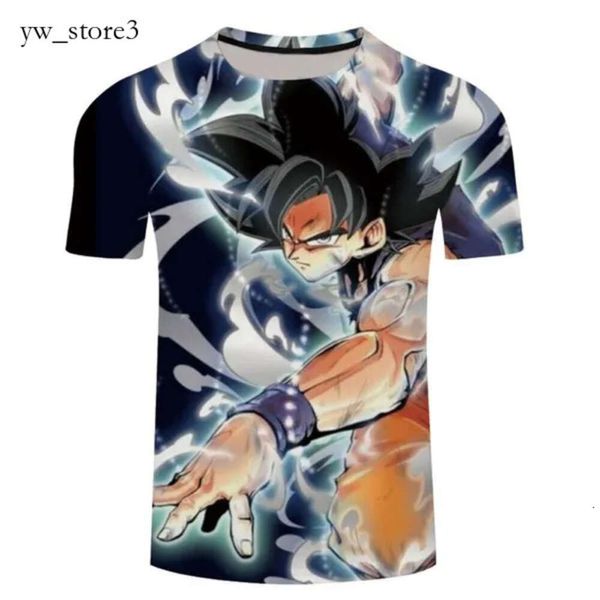 T-shirt maschile Anime Fashion Anime Goku Stampato 3D Maglietta da donna Donne Summer Casual Cartoon Short Streetwear Streetwear Oversiz 8333