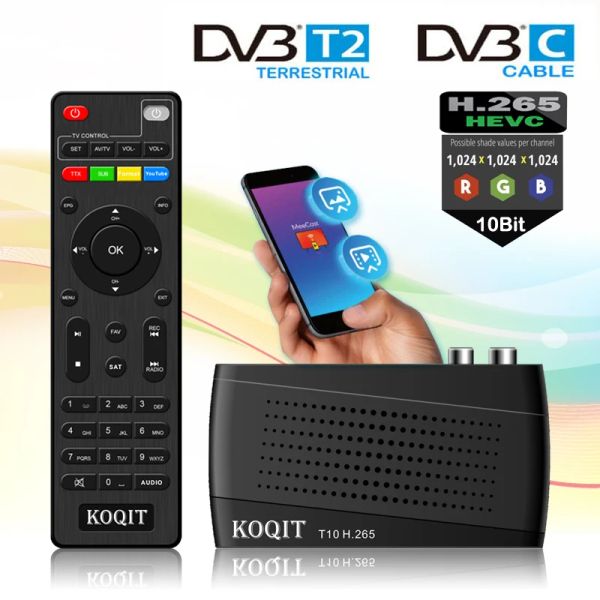 Finder HEVC DVBT2 DVBC Digital TV Tuner DVB T2 H265 Антенный приемник 10 -битный HD Декодер DVBT2 ТВ СТИКА CAST EPG M3U SET Top Box YouTube