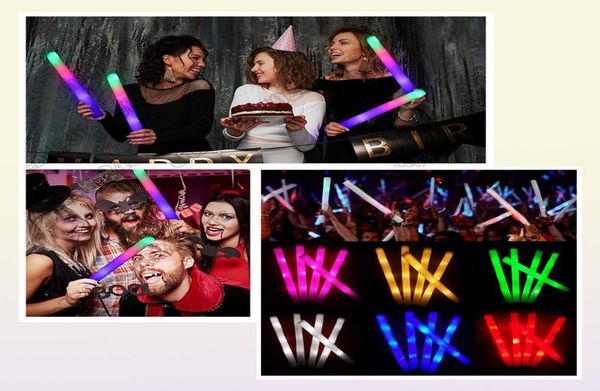 12/15/30/60pcs/lote glow sticks em massa colorido bastão de led tubo rgb no escuro Light6090344