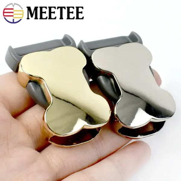 2pcs 10-25mm niedliche Bonet Metal Side-Release-Schnallen Pet Collar Einsatz Schnalle Rucksack Gurtband Anpassen Sie Klaspe DIY-Gepäckzubehör ein