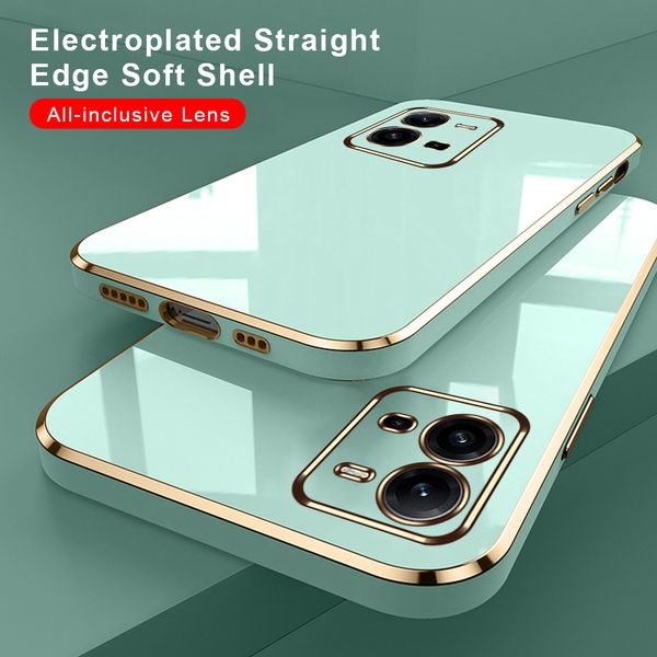 Для Vivo Y25 5G Case Case Luxury Plate Pright Edge TPU Soft Cover Vivov25 Vivo V25 V 25 E 25E V25E 25V Камера Shock -Roper Fundas