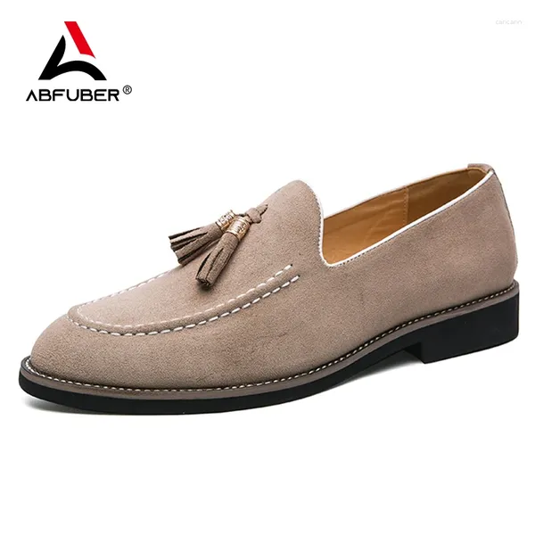 Casual Shoes Fashion Leder Männer Quasten Sleber Brogue Derby Oxfords praktischer Ausrutscher auf Hochzeitsbüropartykleid