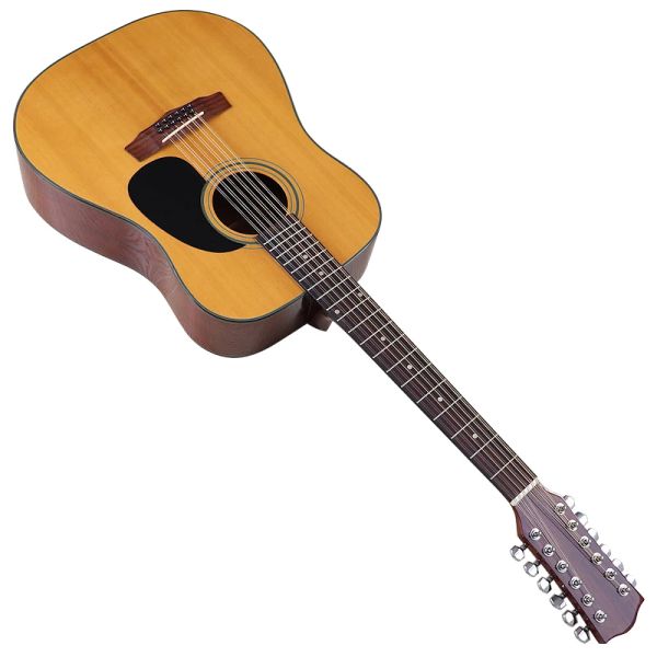 Kablolar Akustik Gitar 12 String Turuncu Renk Tam Boyu 41 inç Folk Gitar Yüksek Parlak Tam Boyut Ladin Ahşap Üst