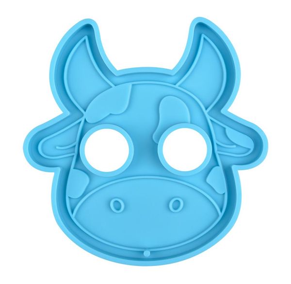 Auto -Defense Cow Head Shapy Keychain Silicone Mold Crafts Polímero Jóias de argila Ferramenta Diy Super Glossy Resina Molder2433996