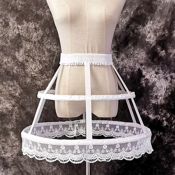 LOLITA PETTICOAT CAGA SAIR BLATE LACE BLATE MULHER ACESSÓRIOS BRIDAIS ACESSÓRIOS 2 HOOP UNDERSKIRT COSPLAY DRESSA DE NEDIMENTO DE NEDIMENTO DE SAIL