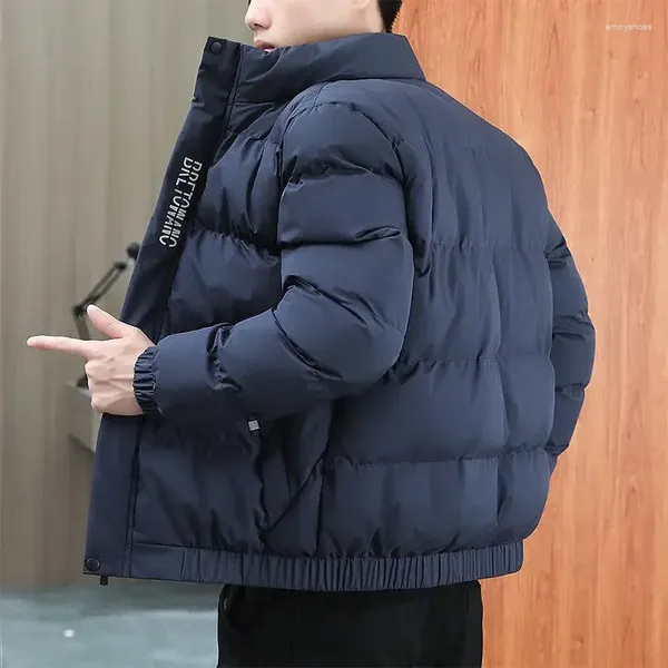 Мужские куртки вниз для мужчин печатать напечатки Winter Parkas Promotion 2024 Корейская одежда мужчина с мягкой одеждой верхняя одежда