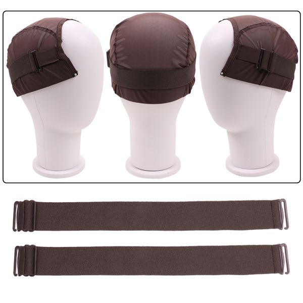3pcs черные эластичные полосы Регулируемые парики парики париков, создавая инструменты для изготовления аксессуаров для парики мягкого регулируемого ремня съемки