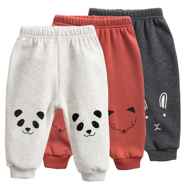 Calça calças bebê inverno calça quente bebê menino calça de veludo lã de veludo de veludo alinhado