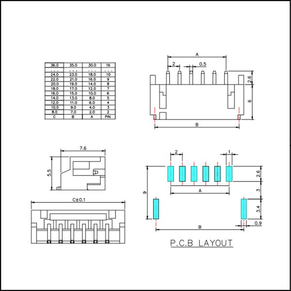 10/20pcs ph2.0 2p 3p 4p 5p 6p 8p SMD SMD Dik açı konnektörü 2.0mm zift 2mm Erkek Pin Başlığı PCB kartı LED şerit konnektörü