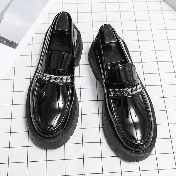 Sapatos casuais de couro de luxo de alta qualidade mocassins de fundo italiano
