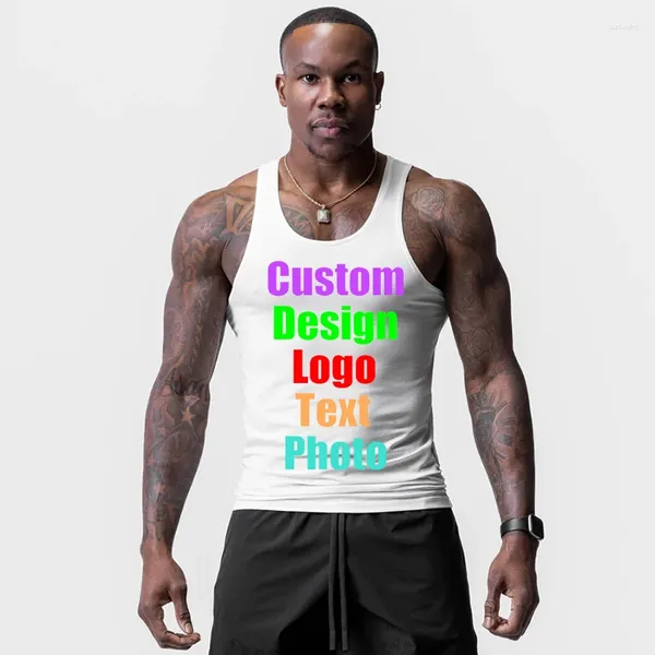 Herren Tanktops American High Stretch Tight Sportsweste Sommer Running I-Wort Speed Dry Fitness ärmellose T-Shirt Custom Logo