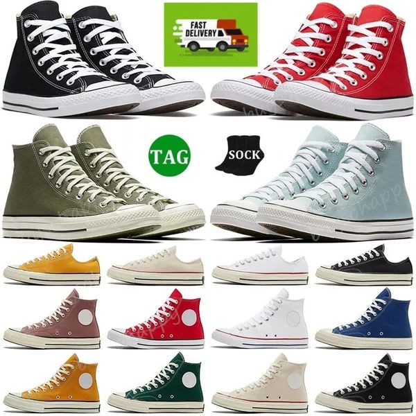 1970 Classic Canvas 1970 Plataforma de sapatos casuais Hi reconstruído Slam Jam Triple Black White High Low Mulheres 70 Chuck Chucks 70s Sport