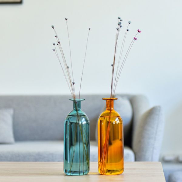 Vaso de vaso de vidro transparente vaso de fazenda de altos para galhos vaso de flor redonda mesa de jantar moderna