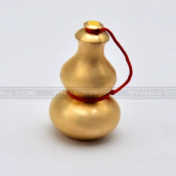 Figurine decorative Feng Shui Copertina aperta Wu Lou Hu lu Copper Gourd Amulet ottone per protezione buona salute