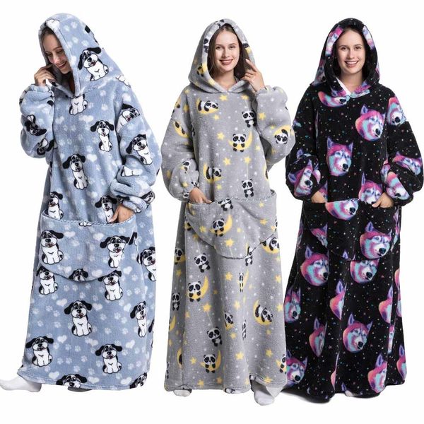 Hoodies de grandes dimensões de grandes dimensões de pijama correspondentes de pijamas com cobertores de flanela de tamanho grande e grossa de tv sherpa cobertores de tv moletom Sorthirt