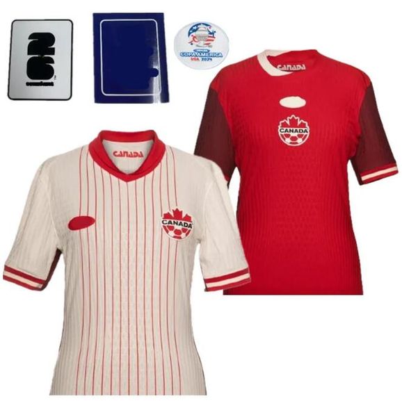 Canada Soccer Jersey Maillot de Foot 2024 Copa America Cup Kit Kit 2025 Canadian National Football Shirt 24/25 Versione a casa Buchanan Davies David