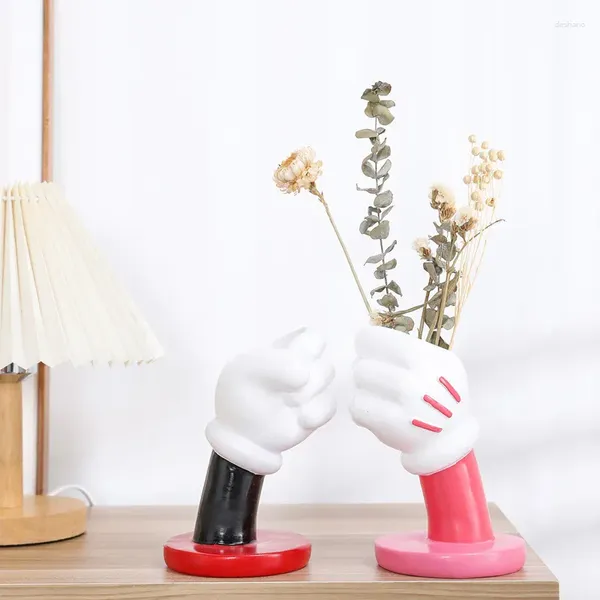 Vasi Resin Glove Vase Decoration Home Creative Design Style Fashion Trend Regalo di compleanno Cine Cartoon Animation