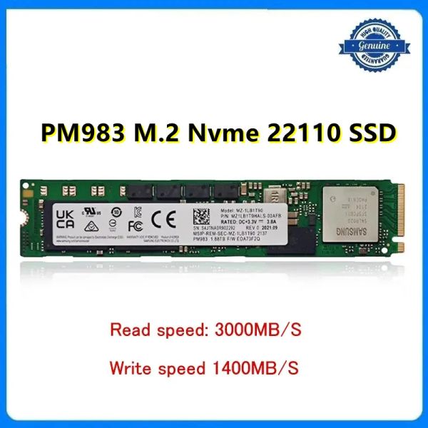 Unidades originais PM983 M.2 NVME 22110 3,84TB 1.88TB 960G Enterprise Internal Solid State Drives PCIE Gen3 X4 para servidor