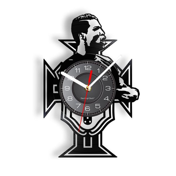 Cristiano Ronaldo Laser Corte Longplay Wall Clock Portugal Football Legend Retro Music Album Home Decor Watch Vinyl Record Clock