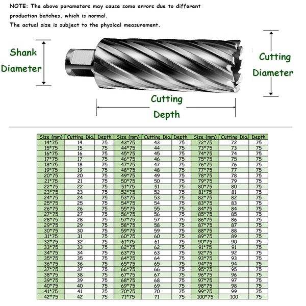 12-100mmx75mm TCT TCT CORTE ANULAR TUNGSTEN BING CORE DRINHA PARA BINLE