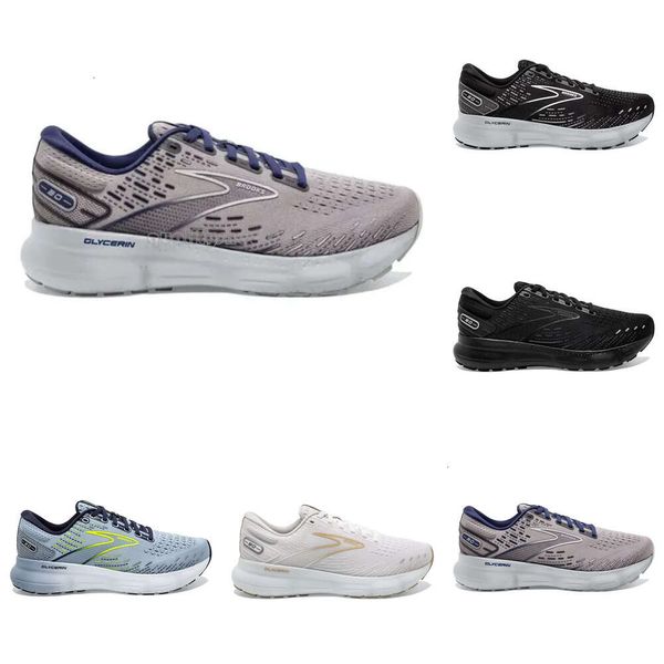 Designer -Sneaker Brooks Glycerin 20 Laufschuhe für Männer Frauen dreifache schwarz weiß graue dunkelblaue Herren Womens Outdoor Sporttrainer Freizeitschuhe mit Box 275 381