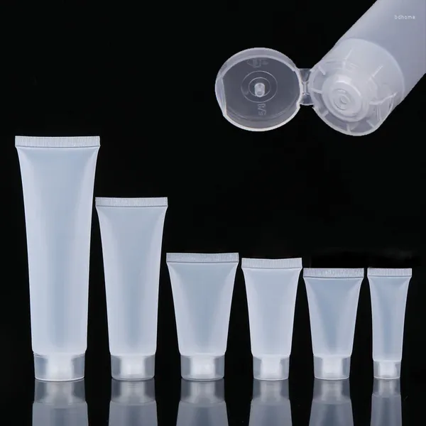 Speicherflaschen 10 Prozent leere kosmetische Weichröhre mit Flip Deckel Gefriert mattes klares Plastikbehälter Toiletten -Lotion Lotion Flasche für Handcreme
