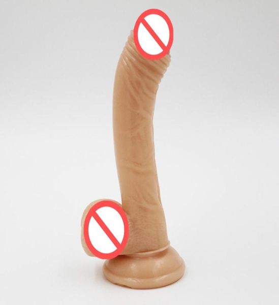 Flesh 728 pollici 185 cmbig di dildo sesso Dongs con una tazza di aspirazione cazzo realistico del pene reale per donna prodotto erotico Toys9800524