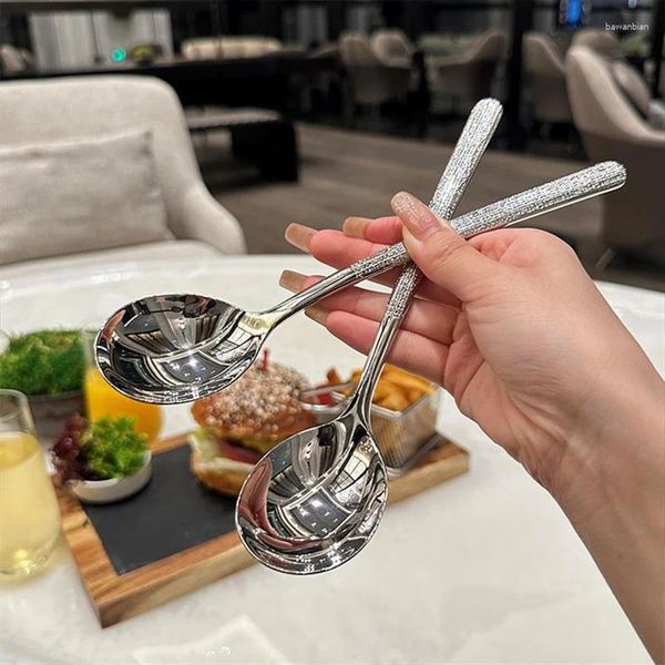 Cucchiai a manico lunghi cuscinetto in acciaio inossidabile in acciaio inossidabile giapponese dessert western home high-end stoffe regalo di Natale