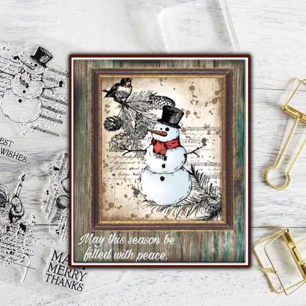 Mangocraft Retro Weihnachtsglocke klare Briefmarken Schablone für Dekor Winter Schneemann Santa DIY Scrapbooking Silicon Stamps Paper Cards