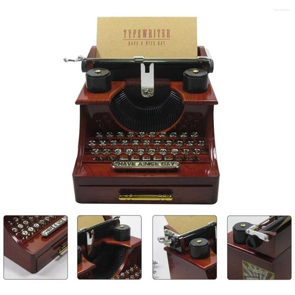 Figuras decorativas Toys Typewriter Box Box Gifts Musical Desktop Adornamento