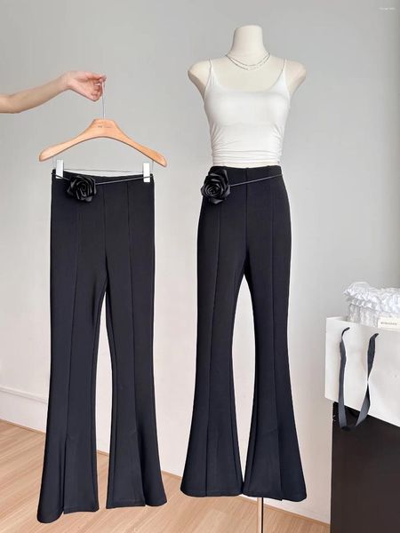 Pantaloni da donna 24 Design Sense Micro Blazer rosa Donne Black Flit Abito a impianto di sollevamento dell'anca Slim-Fit 90