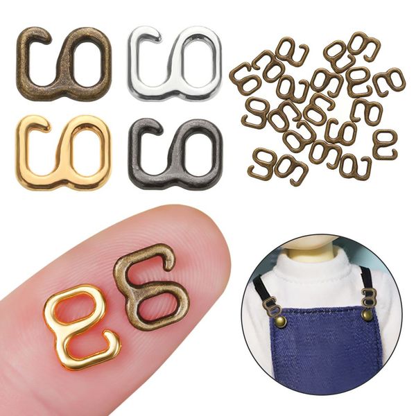 20шт/сет Mini 4 мм 9-образные пряжки Ультрамаллыми металлические пряжки кукла Tri-Glide Clips Diy Doll Cothe Bead Accessories