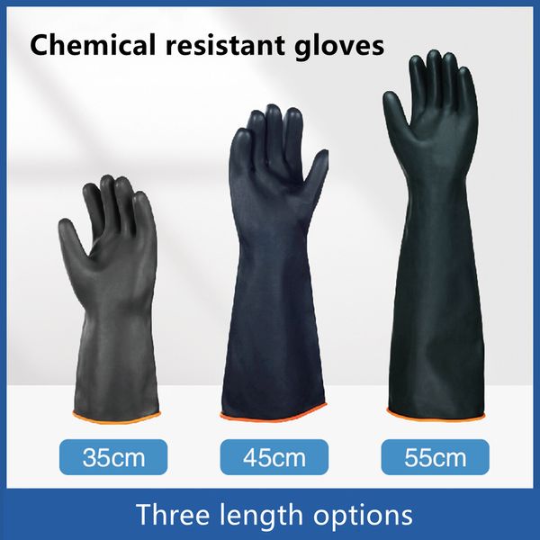 Doğal lateks koruyucu eldivenler kimyasal dirençli eldivenler su geçirmez asit alkali dirençli eldivenler ev temizliği