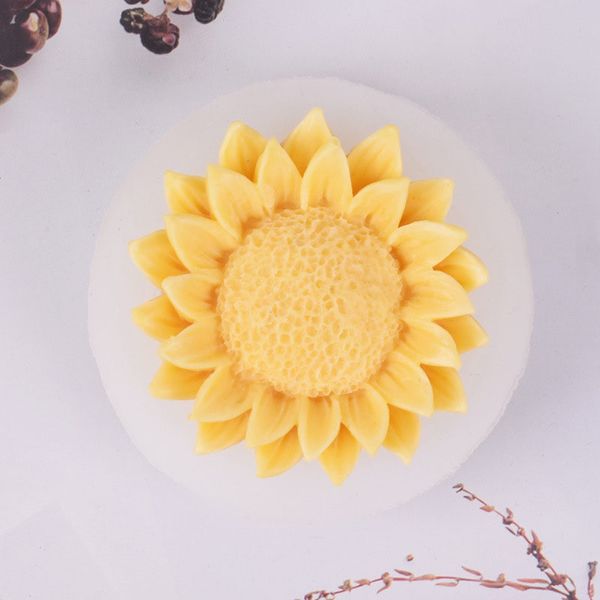 Yeni ayçiçeği ayçiçeği aromaterapi mum silikon kalıp el yapımı sabun diy buzdolabı macunu alçı krem ​​jel kalıp