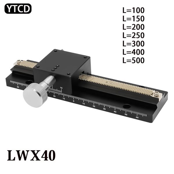 Asse X Asse a lungo raggio Slide tavolo da slitta a coda di scorrimento Tabella di scorrimento Piattaforma di spostamento del manuale di spostamento LWX40 L = 100-500mm