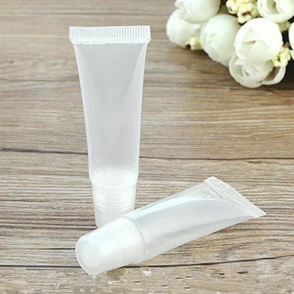 Garrafas de armazenamento 10pcs 8g plástico transparente de plástico vazio limpador facial limpador manual de embalagem de embalagem Hosepipe Tubos PVC Sub-atleta