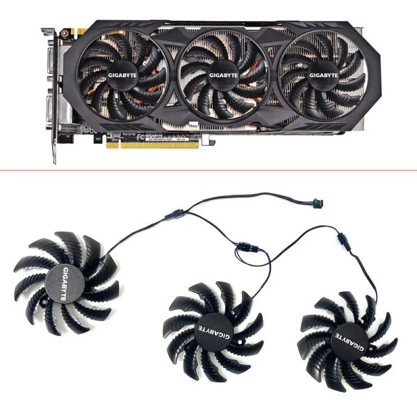 Soğutma Yeni soğutma fanı 3pcs 75mm 2pin 3pin PLD08010S12H T128010SM GTX970 Gigabyte GTX 970 Windforce G1 Grafikleri için VGA GPU Soğutucu Fan