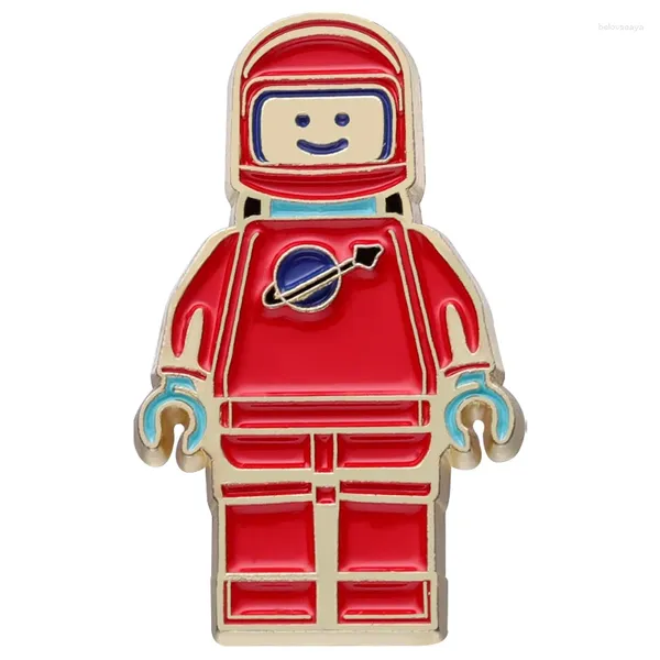 Broschen Cartoon Red Roboter Emaille Pins süßer Raum Astronaut Broschen Abzeichen Custom Revers Huthut -Bag Schmuckzubehör Geschenk