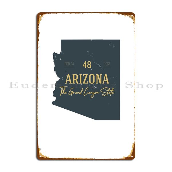 Arizona State Map USA Metallschild Wohnzimmer Wanddekoration gedruckte Wanddekoration Party Zinnschild Poster