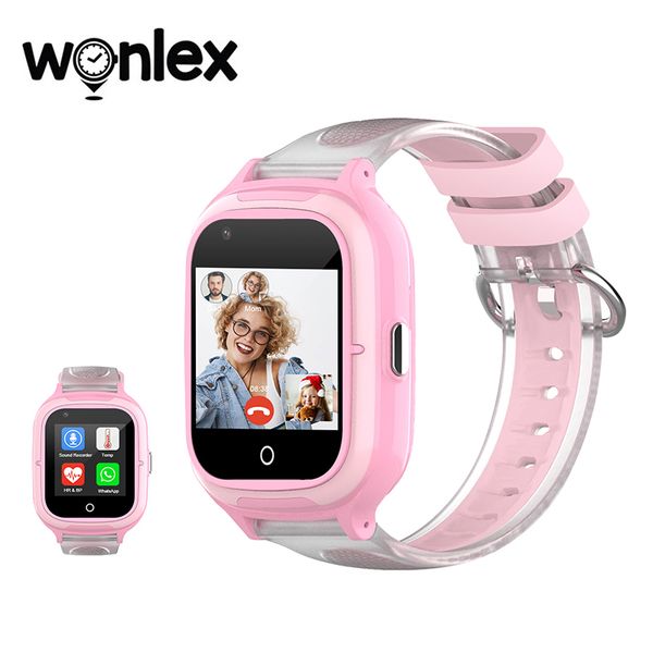 Wonlex KT23T Smart Watch Children 4G SOS Video Call Termômetro Freqüência cardíaca Monitor Kids SmartWatch GPS Tracker Watch for Kids