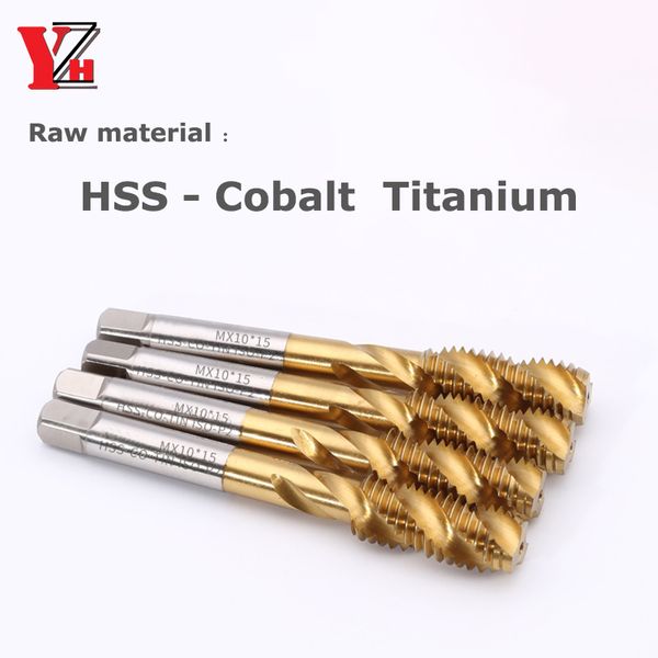 METRIC M35 HSS Cobalt TAP Titanium Plated Straight/Spiral Flute Machine Thread for Metal M2 M2.5 M3 M4 M5 M6 M8 M10 M12 M14 M16