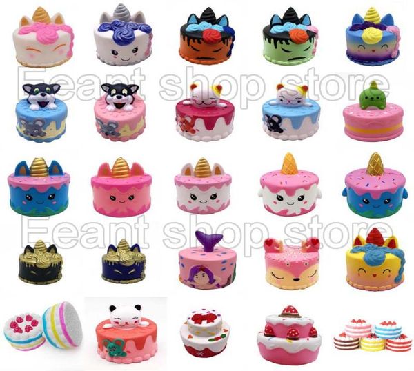 Kawaii jumbo farbenfrohe verschiedene Stile Erdbeerkuchen Hirschkuchen Squishy Parfüm langsam aufsteigende Entlüftung Simulation Einhorn Kuchen Kinder Toy6205547