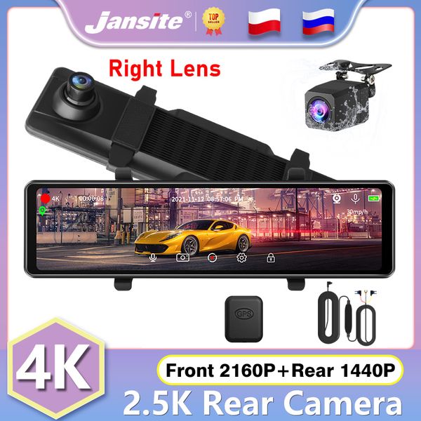 Jansite 11.26 inç otomobil DVR 4K+2.5K Dash Cam Sağ Lens 2160p Kayı