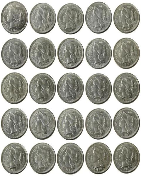 EUA um conjunto de 18651889 25pcs três centavos de níquel cópia moeda metal artesanato fábrica de fabricação 3178229