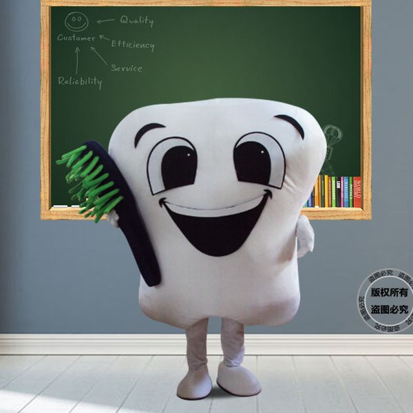 Zahnmaskottchen Kostüm Doktor der Zähne Party Zahnarztcharakter Maskottchen Drehbuchsexuelle Erwachsene Cosplay -Outfit Gesundheit Bildung