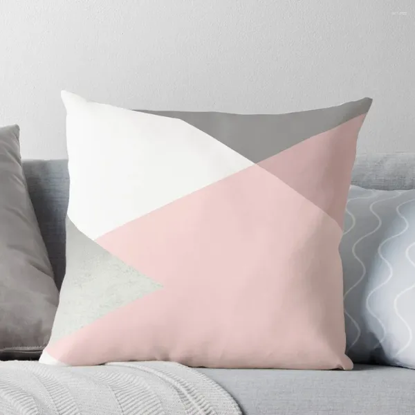 Cuscino Geometrics - Coperchio di lancio in argento blush grigio per soggiorno di divano di divano di decorazione autunnale